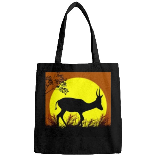 deer sunset Bags