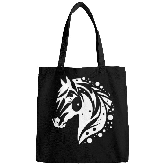 Horse Head Vintage Tribal Portrait Pony Tattoo Bags