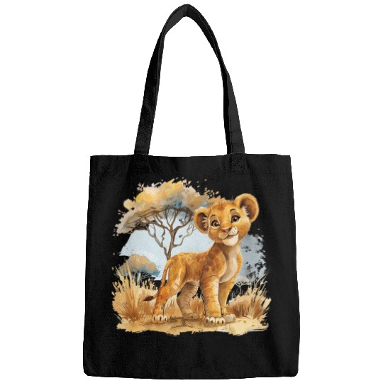 Watercolor Baby Lion, Baby Lion clipart, Baby Bags
