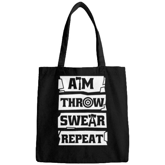 Aim Throw Swear Repeat Axe Throwing Game Axe Bags