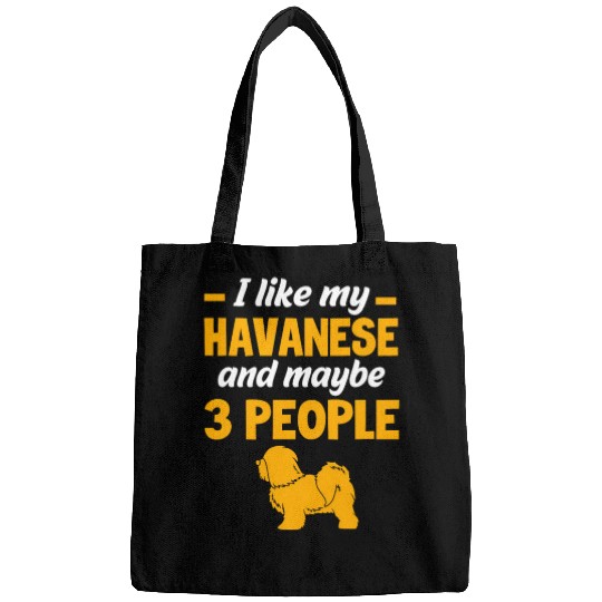 Dog And Maybe 3 People Funny Havanese Dog Lovers Bags