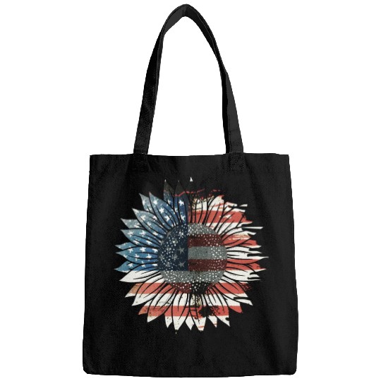 USA Flag Sunflower Bags