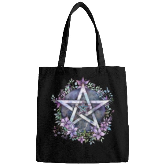 Pentagram Watercolor Clipart, Wiccan png, Magical Bags