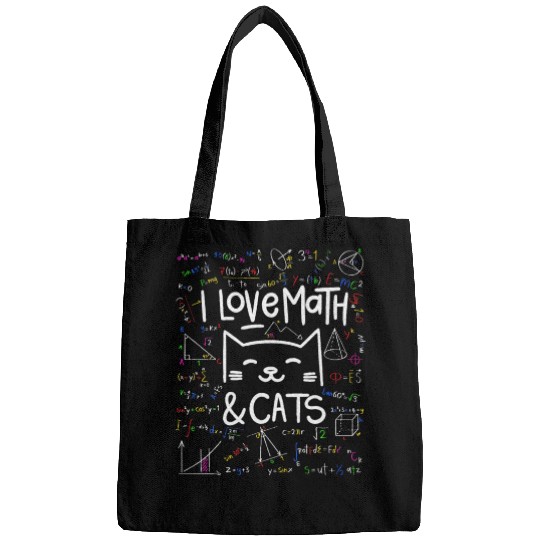 Cat Lover, Math, I Love Math And Cats, Math Lover Bags