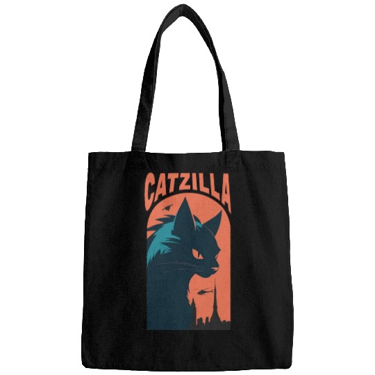 Catzilla king of Cat monster Bags
