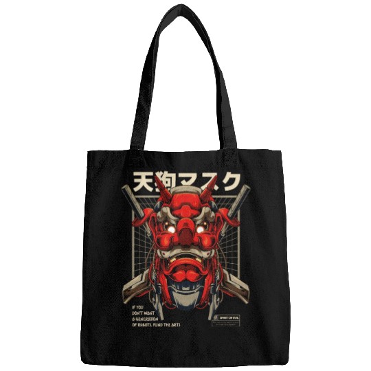 Tengu Mecha Japanese Devil Tattoo Bags