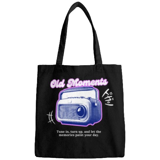 Lilac Black Halftone Radio Portrait Bags
