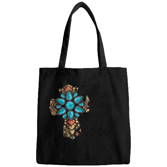 Turquoise Cross Western Aztec Art Bags