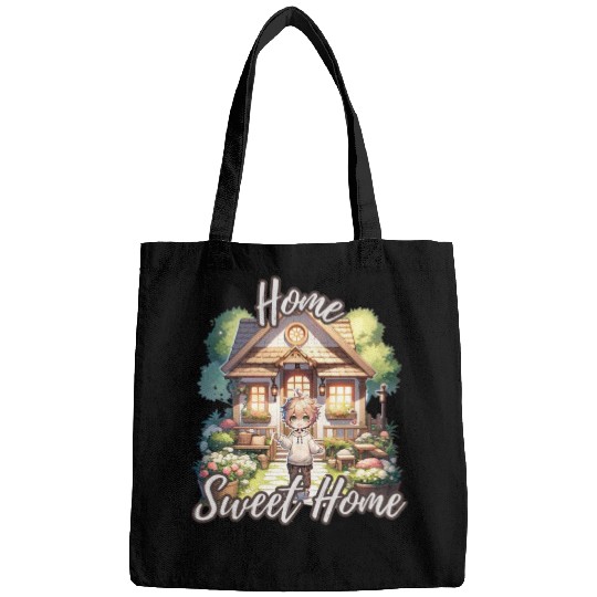 Home Sweet Home House Cabinand Person Waving 1 Bags