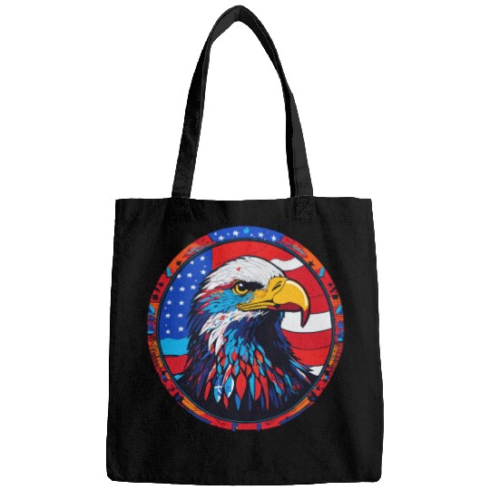 Patriotic Eagle Emblem for Apparel Bags