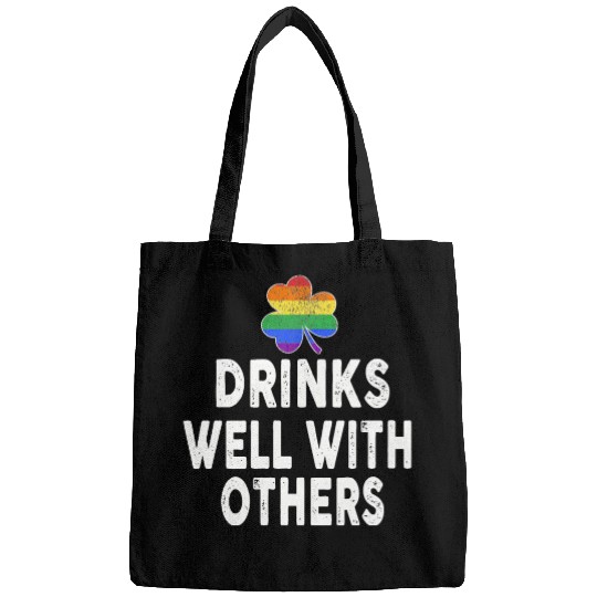 Drinks Well With Others LGBT Gay St Patricks Day Bags
