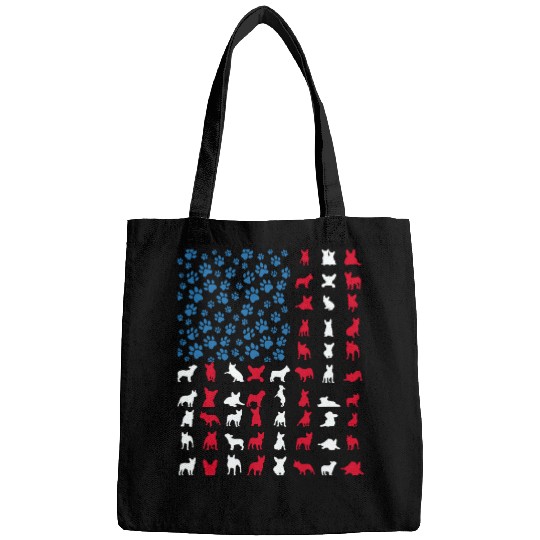 French Bulldog Patriotic Frenchie 4th of July USA Bags