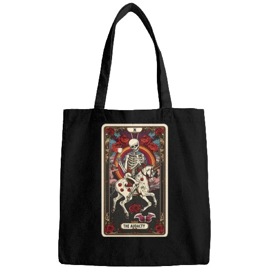 Skeleton on Unicorn Tarot Card Audacity Tarot Bags