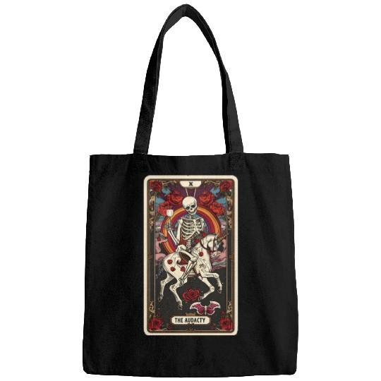 Skeleton on Unicorn Tarot Card Audacity Tarot Bags