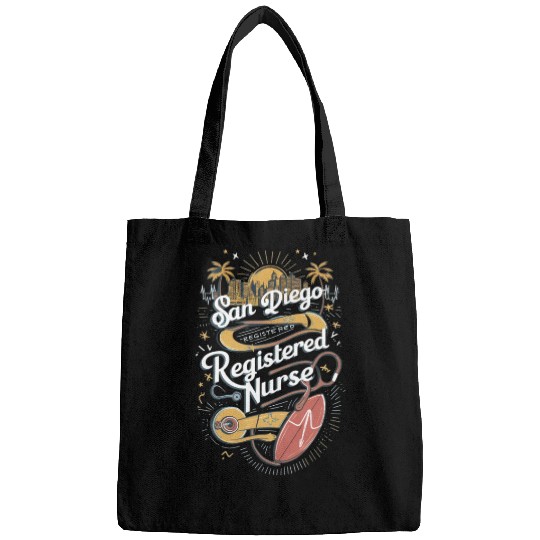 San Diego Registered Nurse Skyline Graphic Art Bags