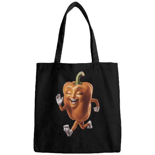 Orange Bell Pepper Running Realistic Bags