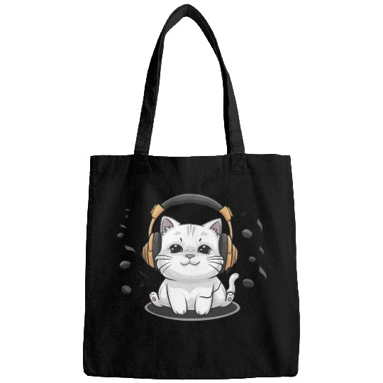 Cute Cat I Can't Hear You I'm Listening To Rap Bags