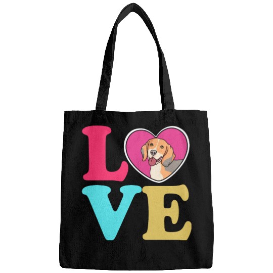 Cute Beagle Dog Mama I Love My Beagle Mom Bags