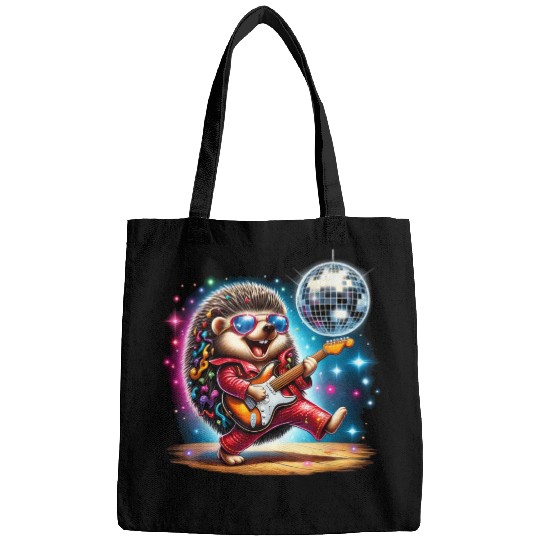 Disco Ball Guitar Hedgehog Bags