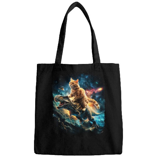 Cat Riding Dinosaur Rex Bags