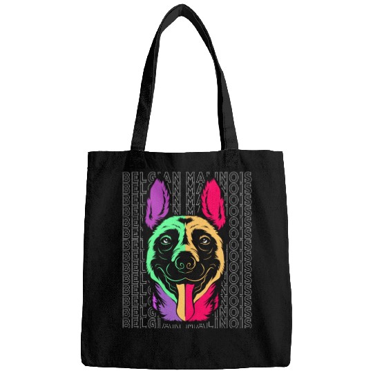 Colorful Dog Face Pet Puppy Belgian Malinois Bags
