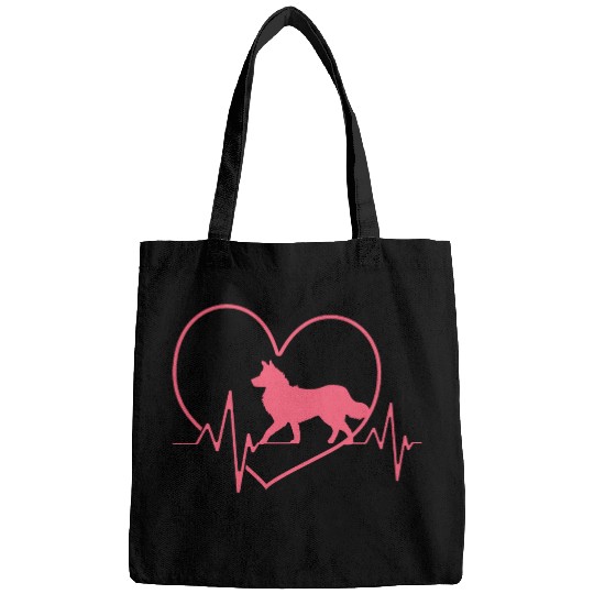Border Collie Dog Heartbeat Border Collie Lover Bags