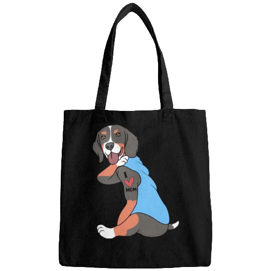 Cute Bernese Dog I Love Mom For Dog Mom Bags