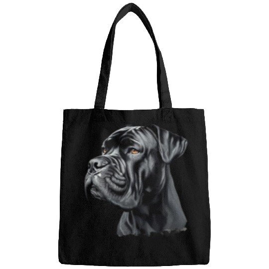 Black Cane Corso Dog Art Bags, Realistic Dog