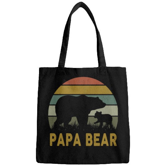 Papa Bear 1 Cub 1 Kids Father's Day Bear Dad Bags