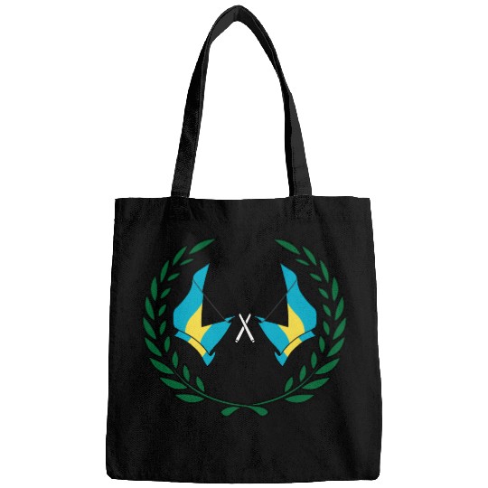 Flags Bahamas in laurel wreath Bags