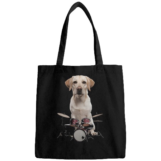 Labrador Playing Drums Realistic Bags