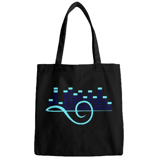 Music Production Studio Clef Note Waveform Equaliz Bags