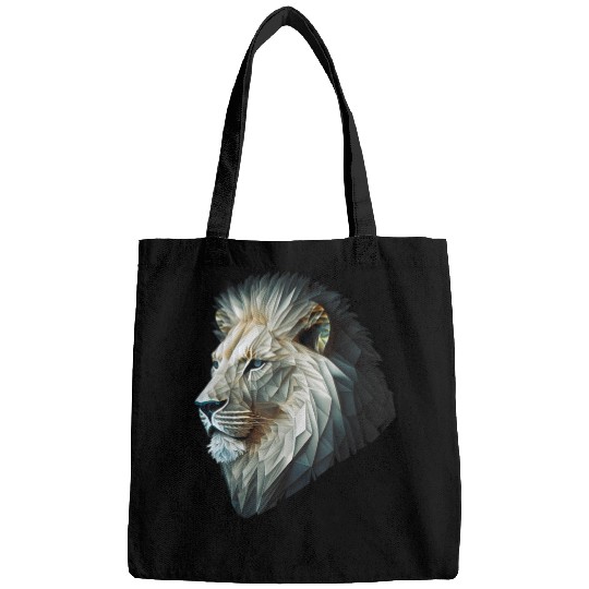 Polygon Animal Print White Bags