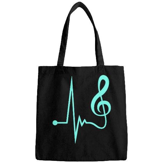 Music Clef Note Violin Treble Sound Pulse ECG Bags