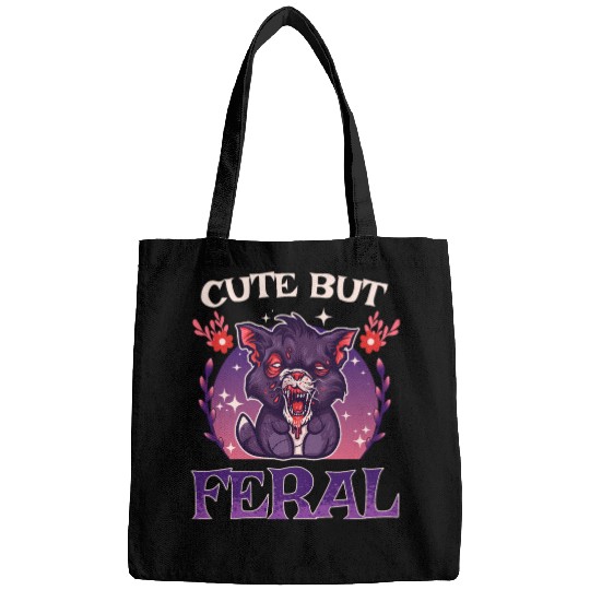 Cute but Feral! Wild Cat Party Concert Cat Lovers Bags