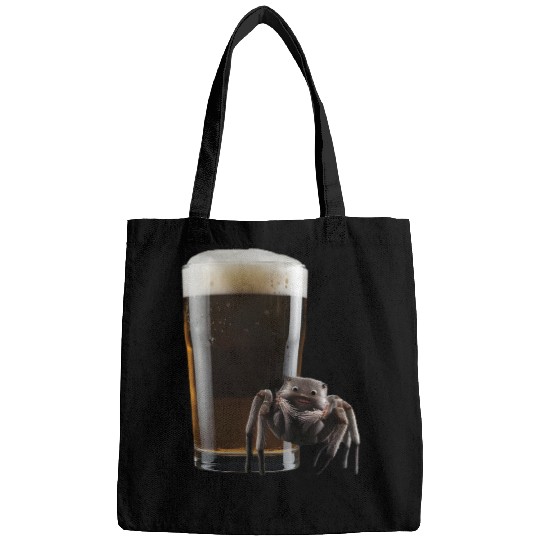 Spider Drinking Beer Realistic Bags