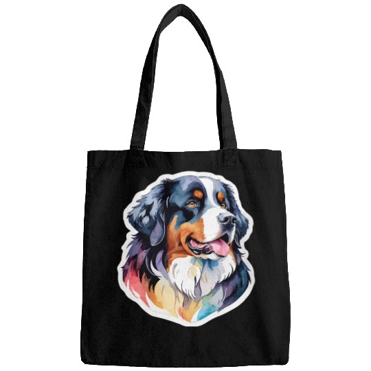 Bernese Mountain Dog Watercolor Bags