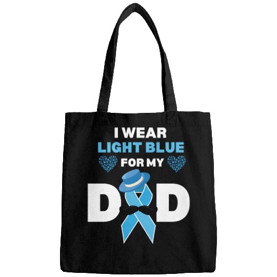 I Wear Light Blue for my Dad Prostate Cancer Aware Bags