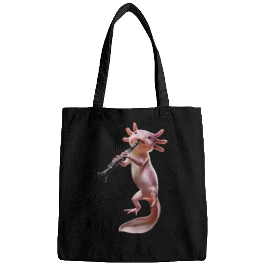 Axolotl Playing Clarinet Realistic Bags
