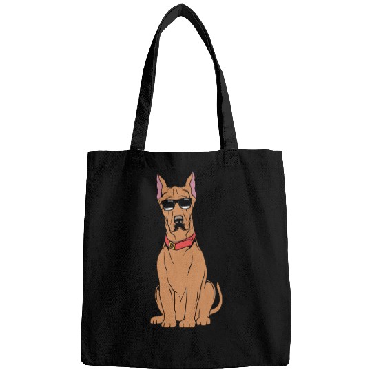 Funny Dog With Glasses Dog Lover Great Dane Bags