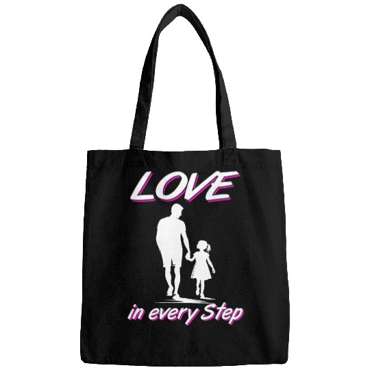 Love in Every Step Silhouette Dad Daughter Family Bags