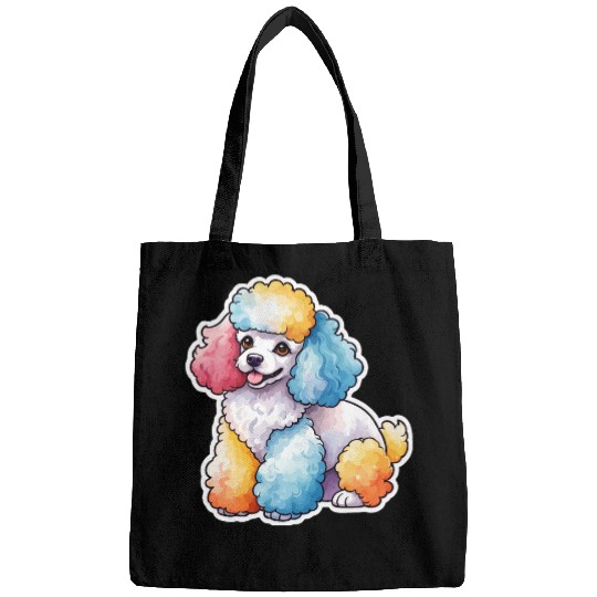 Poodle Watercolor Bags