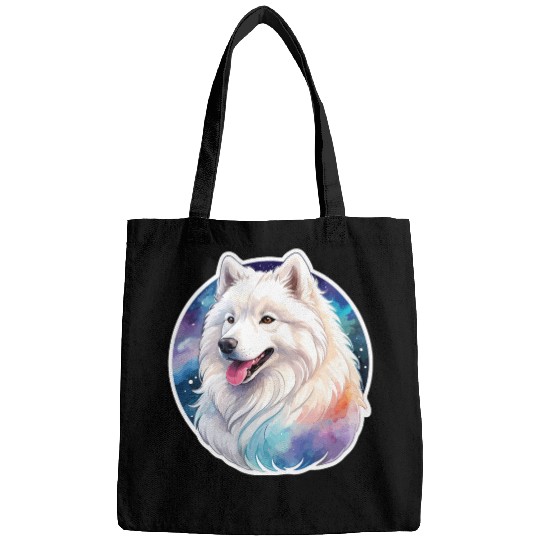 Samoyed Dog Watercolor Bags
