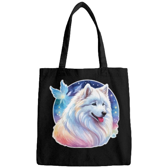 Samoyed Dog Watercolor Bags