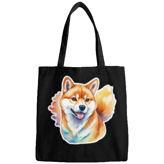 Shiba Inu Watercolor Bags