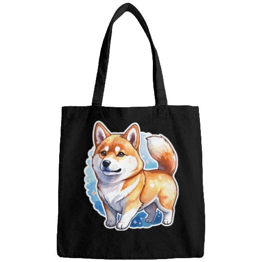 Shiba Inu Watercolor Bags