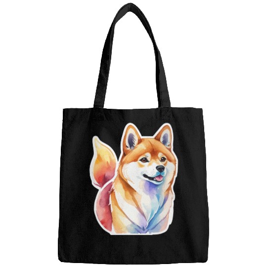 Shiba Inu Watercolor Bags