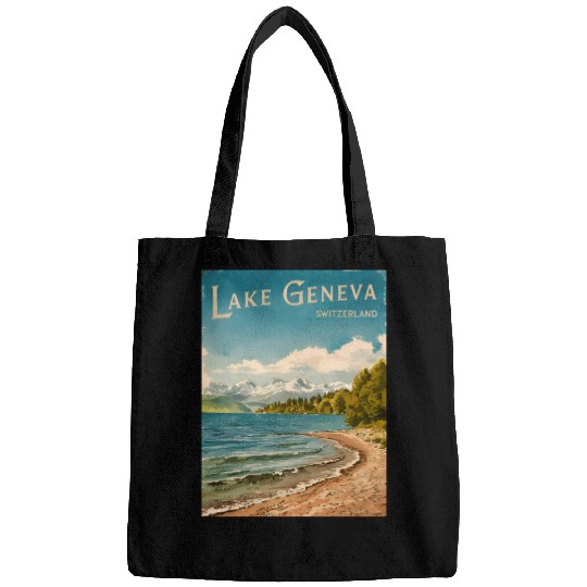 Vintage Travel Lake Geneva Switzerland Retro Bags