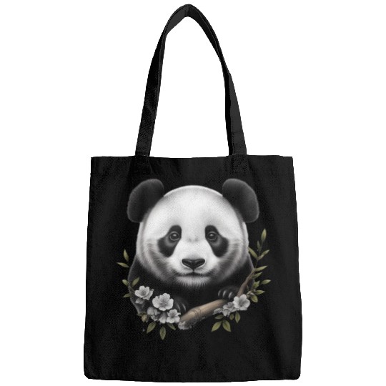 Cute Panda with Flowers Bags