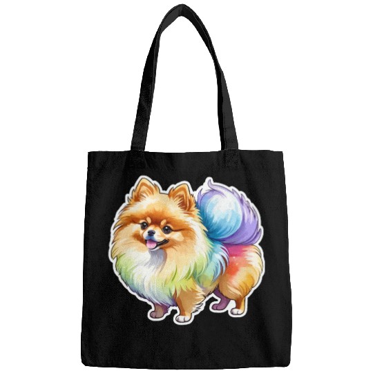 Pomeranian Watercolor Bags
